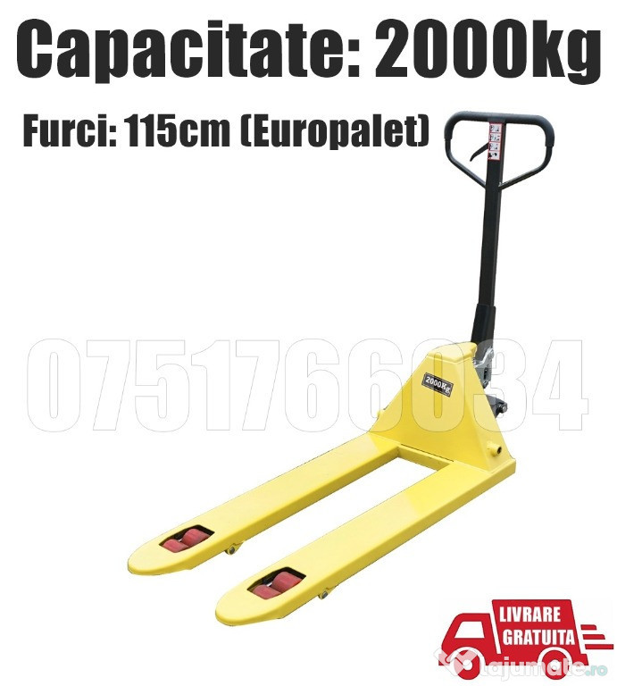 Transpalet Hidraulic Profesional Manual Furci Europalet 2000kg 2tone