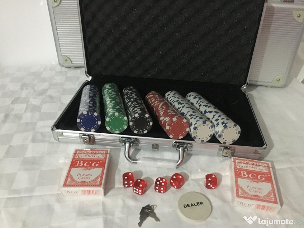 Trusa Poker 300 jetoane diplomat aluminiu Nou 11.5 g. SIGILAT!