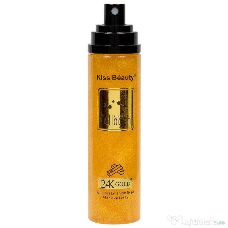 Spray fixator machiaj, Kiss Beauty, Collagen 24K Gold, 110 ml