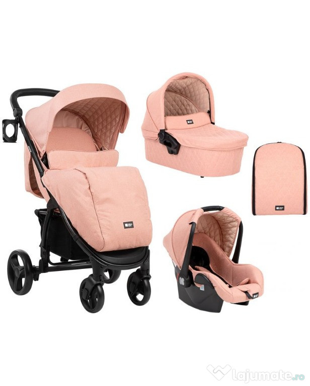 Carucior combinat 3 in 1 Kikka Boo - Madrid pink