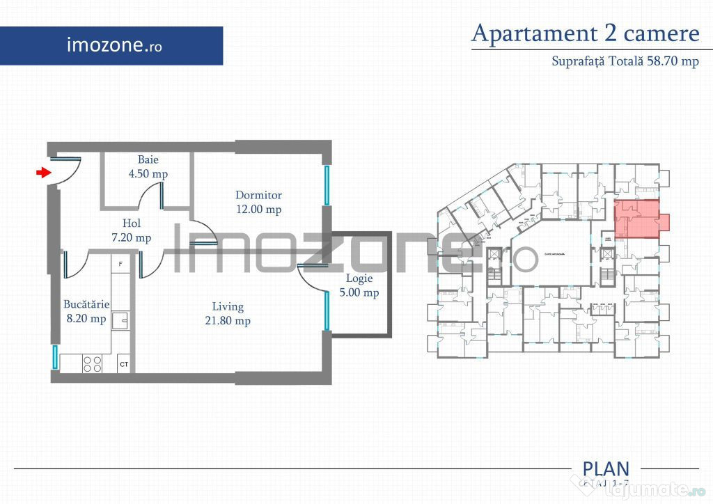 Apartament 2 Camere | 59 mp | Bloc Nou | Metrou Pacii / P...