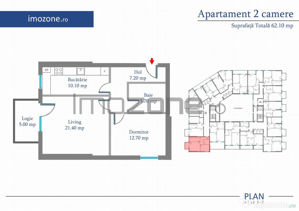 Apartament 2 Camere | 62 mp | Bloc Nou | Metrou Pacii / P...