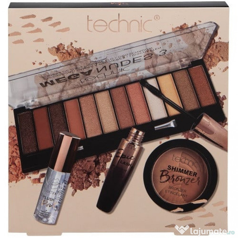 Set Machiaj 4 Produse Cosmetice, Technic, Mega Nudes Collection, Vegan