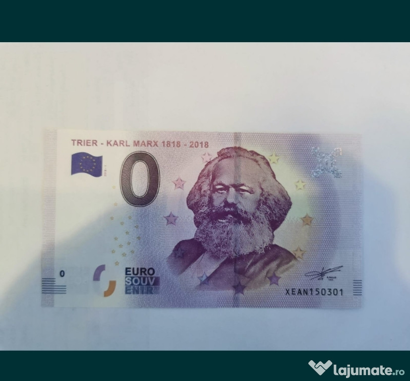 Vand bancnota suvenir cu chipul lui Karl Marx zero euro