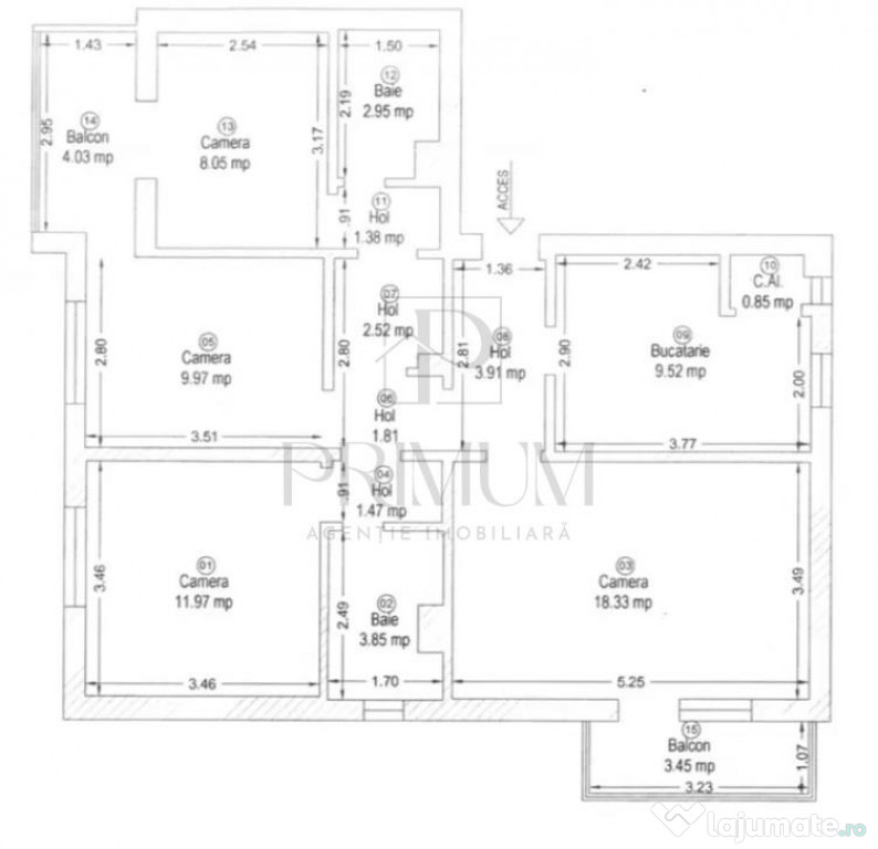 LIPOVEI - Etaj 1 - 4 Camere - LUX - Decomandat