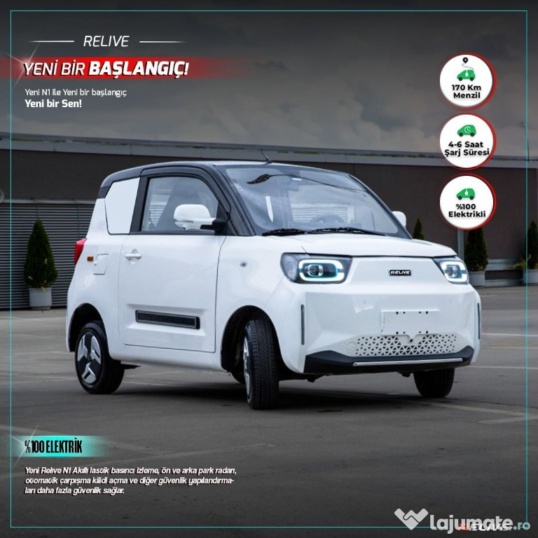 Masina Electrica Relive N1 putere motor 15KW si o autonomie de 170KM