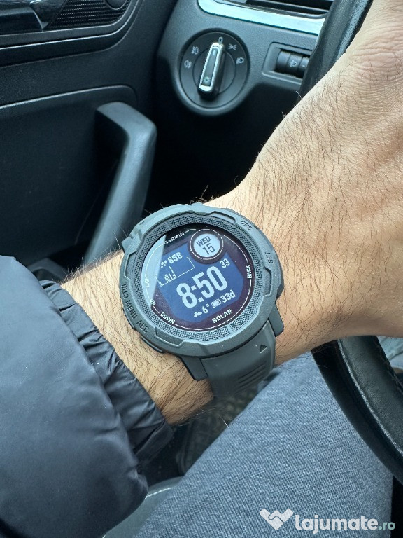 Ceas Garmin Instinct 2 Solar 45mm, incarcare solara si garmin pay