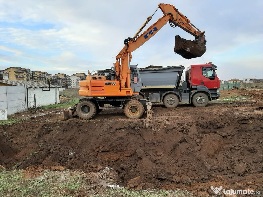 Ichiriere utilaje buldoexcavator picon, excavator pe pneuri pe roti