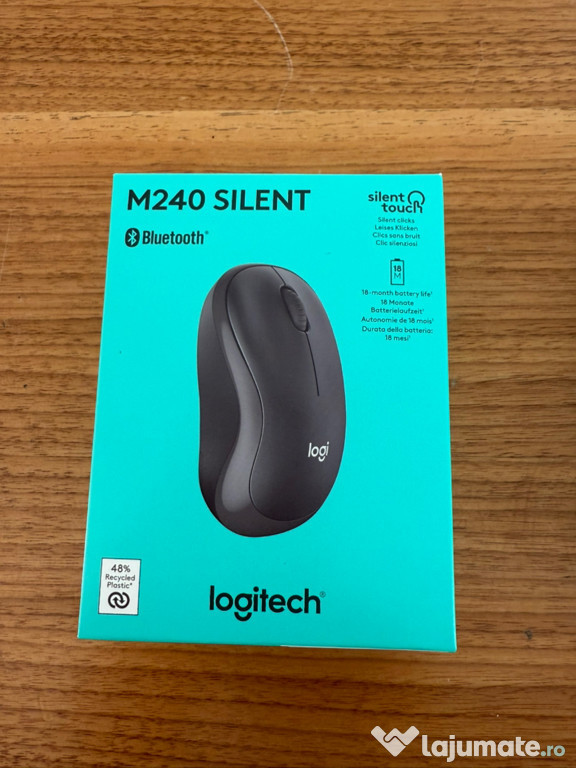 Mouse Logitech M240 Silent, Wireless, Bluetooth, Graphite