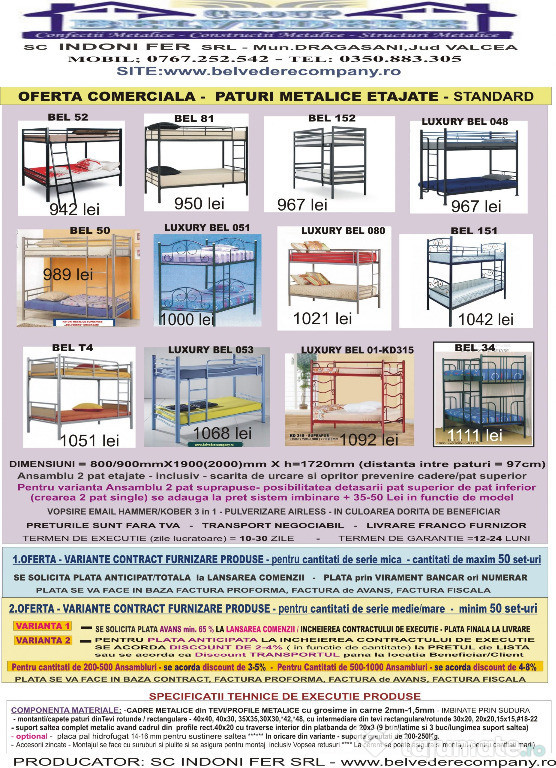 Paturi Metalice Suprapuse in stoc - diverse modele!