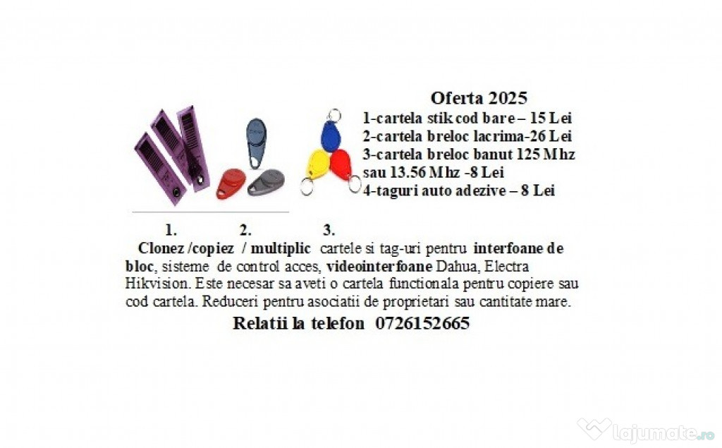 Cartele interfon, video-interfon si control acces