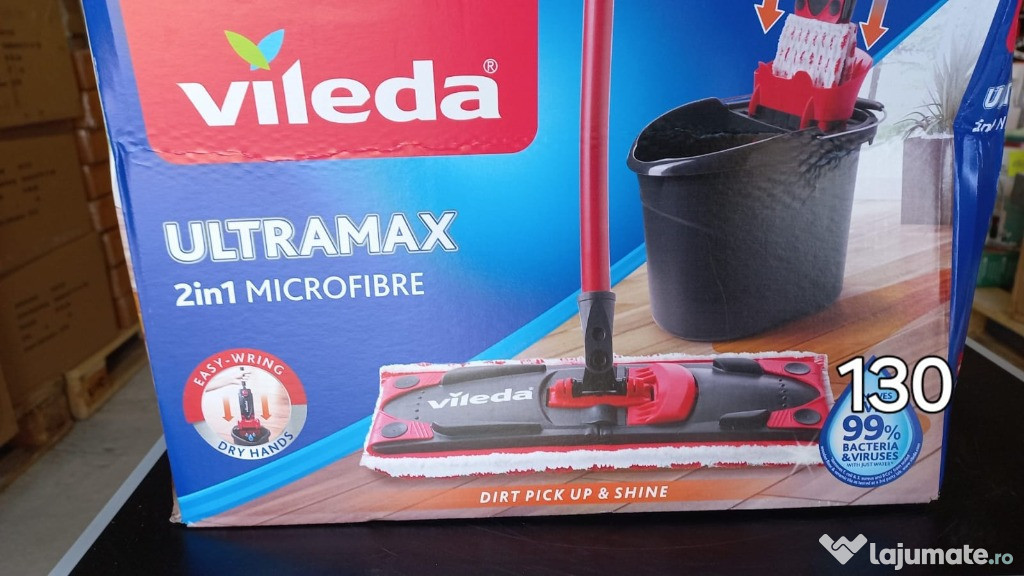 Set mop + galeata Vileda Ultramax BOX cu găleată și presă