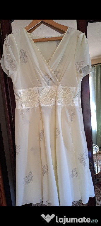 Rochie damă de ocazie, galben pastel, Inedit ( 42/44)