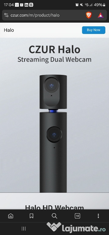 Camera CZUR Halo X - Dual Webcam, noua, sigilata