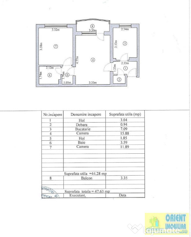 Dacia, apartament 2 camere, etaj 2, vanzari Constanta