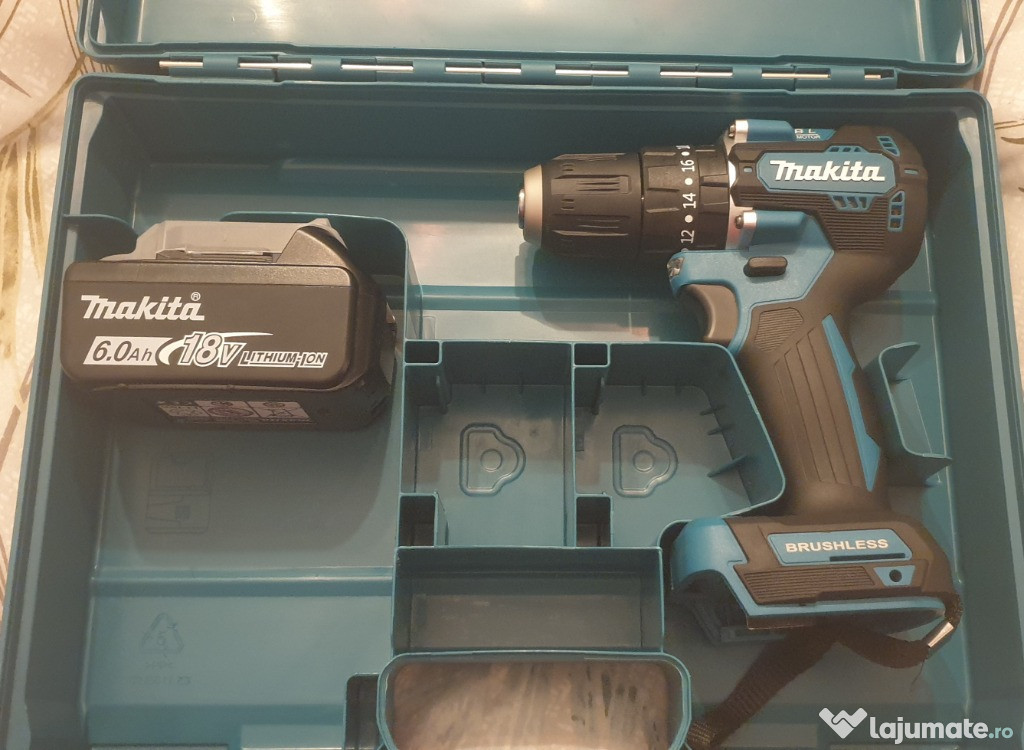 Set Makita Original – Acumulator BL1860B 18V 6.0Ah + Mașină găurit DDF