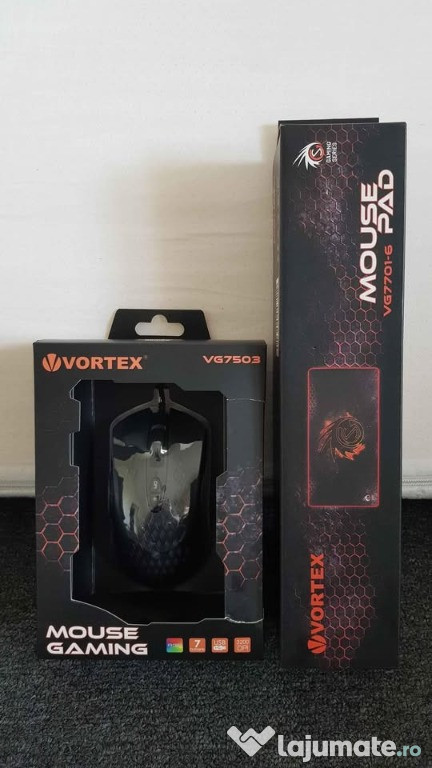 Mouse Gaming Vortex VG7503 RGB si Mouse Pad Vortex VG7701-6 noi