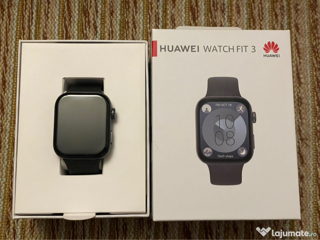 Ceas Smart Huawei Watch Fit 3 GPS Black, Ca Nou, Garantie