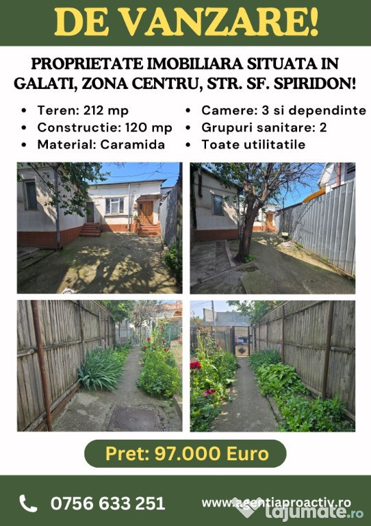 Proprietate imobiliara situata in Galati, zona Centru!