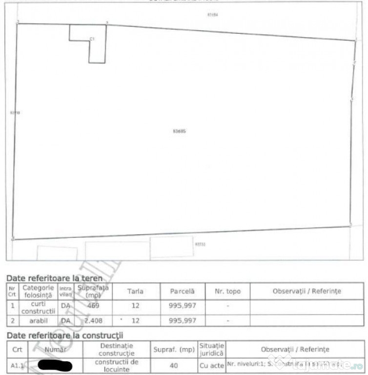 Casa si teren cota parte 6/16 Mihai Bravu; ID: R2565721