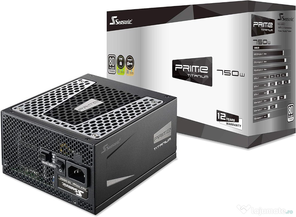 Sursa Seasonic Prime Titanium 750W, 80 Plus Titanium (Full Modulara)