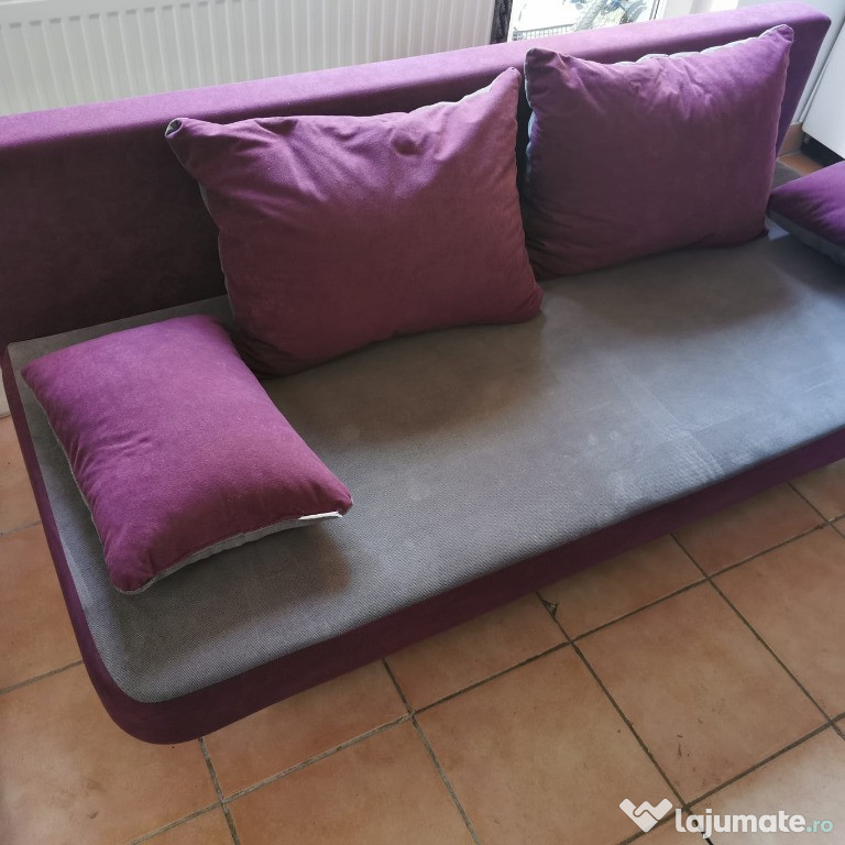 Canapea extensibila cu lada depozitare