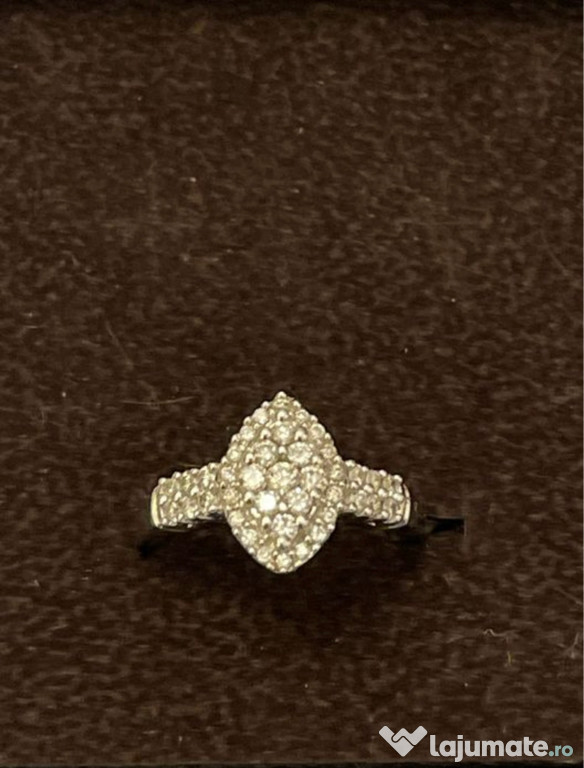 Inel logodna cu diamante 0,6ct 3,89g aur allo 14k M 53-54