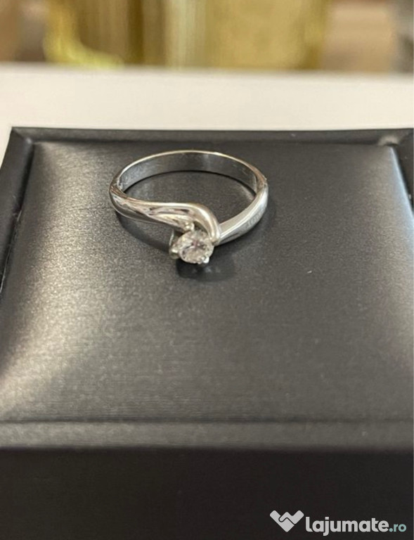 Inel aur 18k logodna Alfieri&St.John M55 diamant 0,28ct