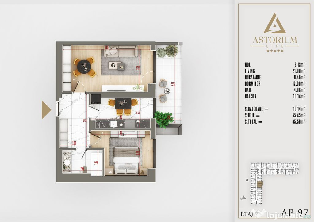 Titan Pallady 2 Camere Astorium Life exclusiv blocul A pr...