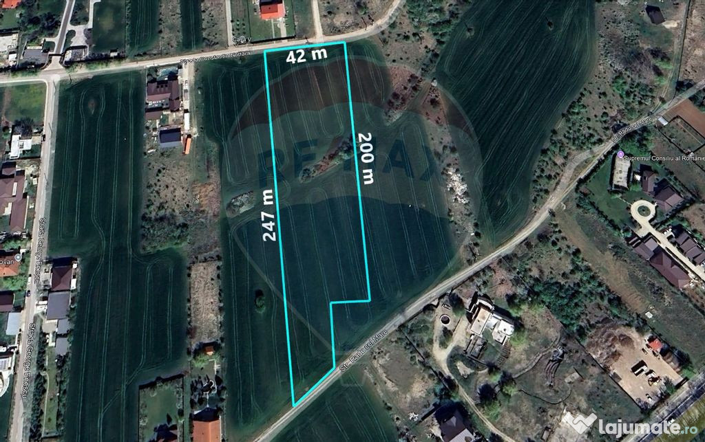 Teren intravilan, 9195 mp, dubla deschidere
