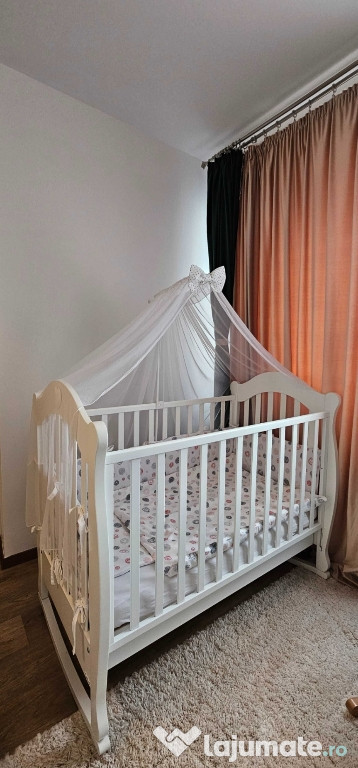 Patut balansoar+saltea NOI + CADOU baldachin și lenjerie