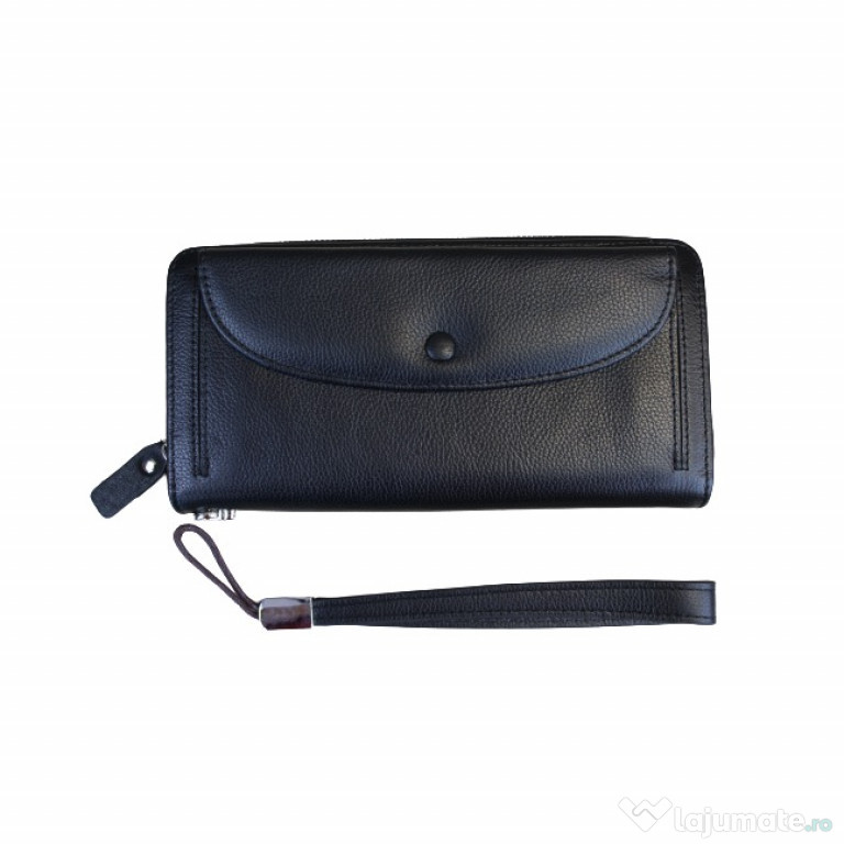 Portofel dama din piele naturala Hassion Model MS-22 Black