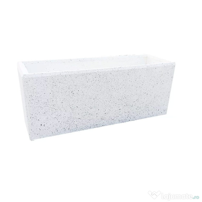 Jardiniera alba din marmura 120 cm – mobilier urban