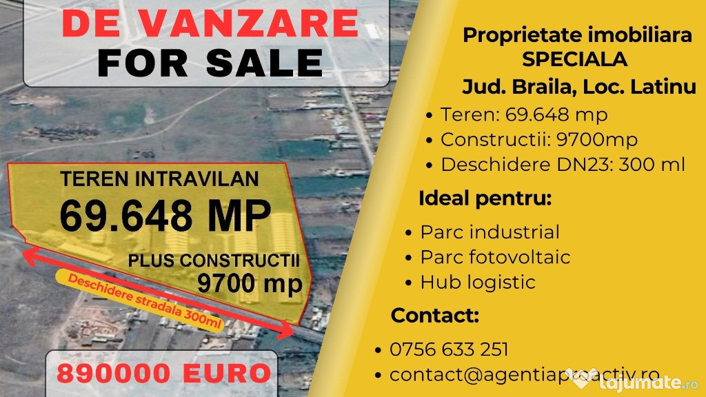 Oportunitate investitie! Fosta ferma CAP, Jud. Braila!