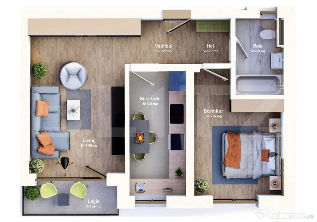 Apartament de 2 camere, loc de parcare inclus, TVA INCLUS
