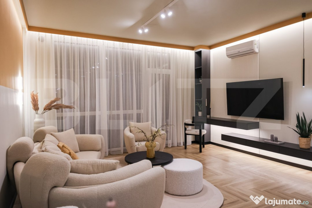 Apartament de lux, de vanzare, cu 2 camere, 56 mp + Parcare