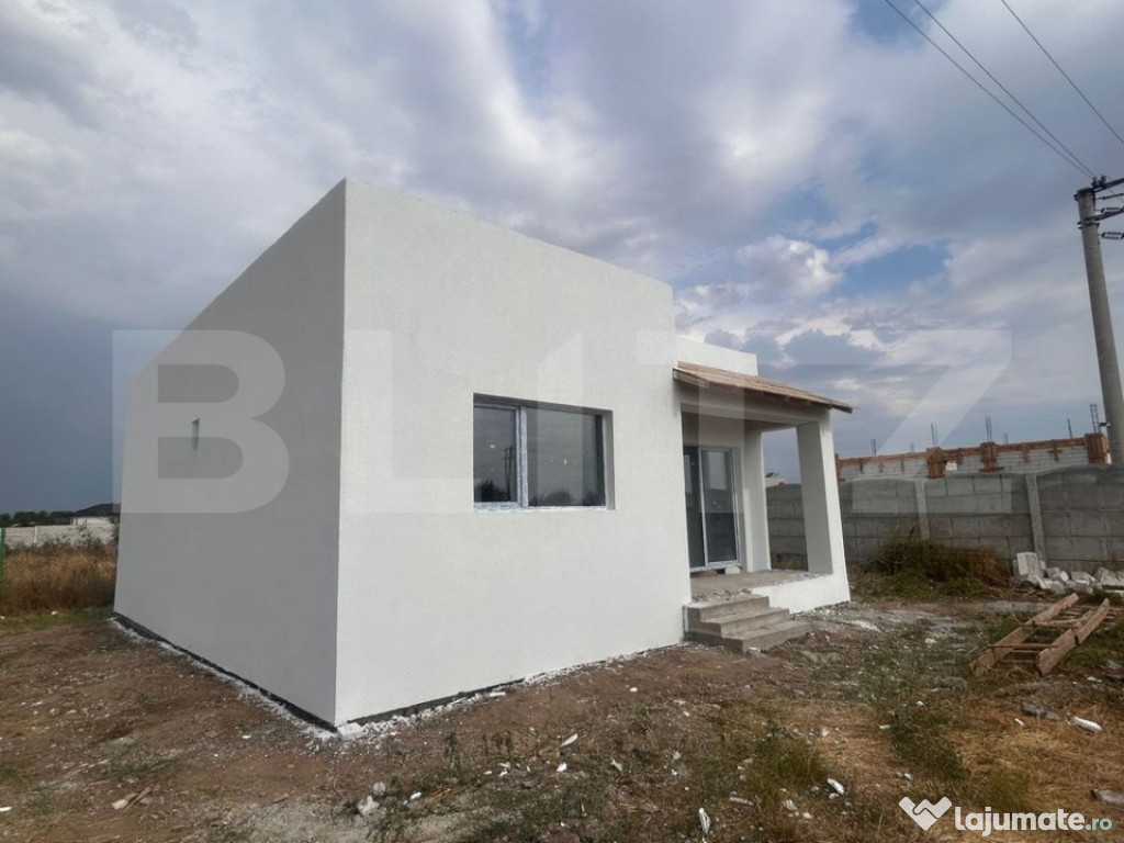 Casa noua, 70 mp utili + terasa, 250 mp teren, zona Carcea