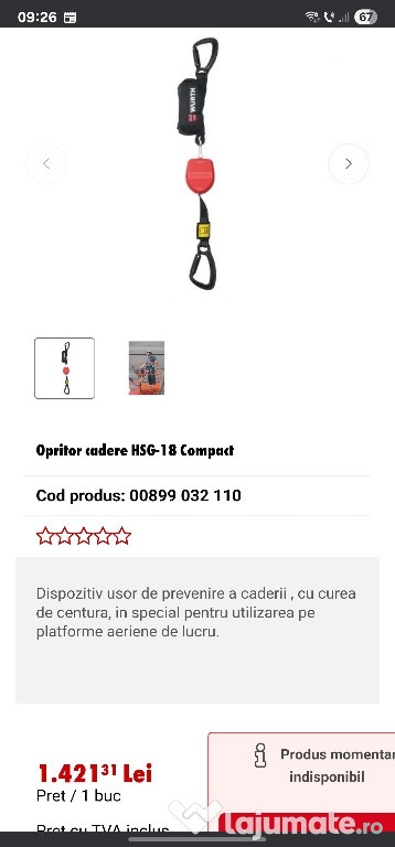 Wurt, ham siguranță elastico-pro înălțime.Opritor Hsg-18 Compact