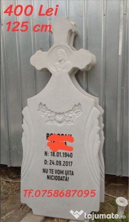 Cruci, monumente funerate din ciment