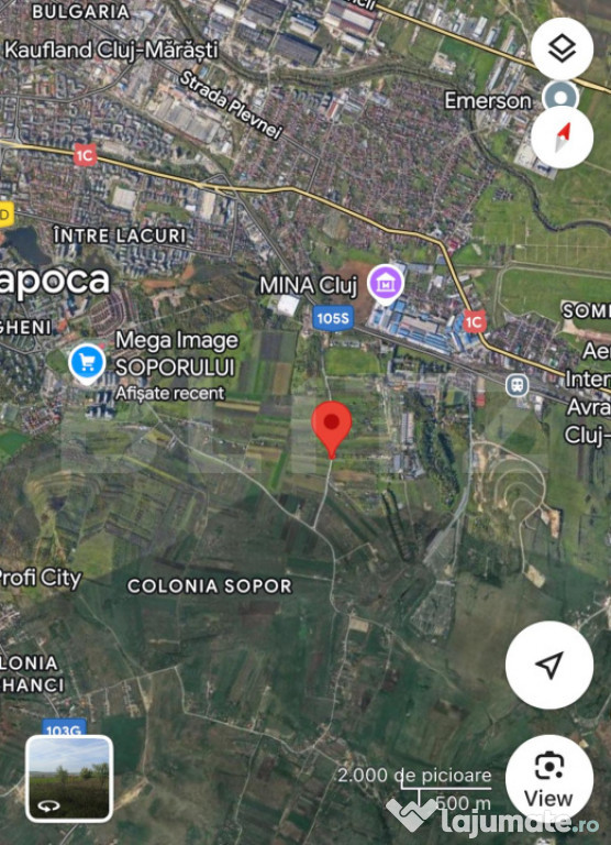 Teren intravilan, suprafata 800, zona Soporului