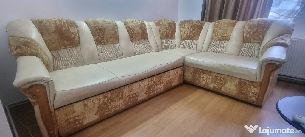 Canapea colțar extensibil + fotoliu