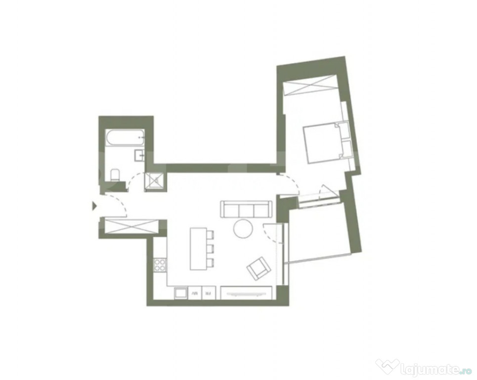 Apartament 2 Camere, Semicentral, Finisat, 52 mp, Constructi