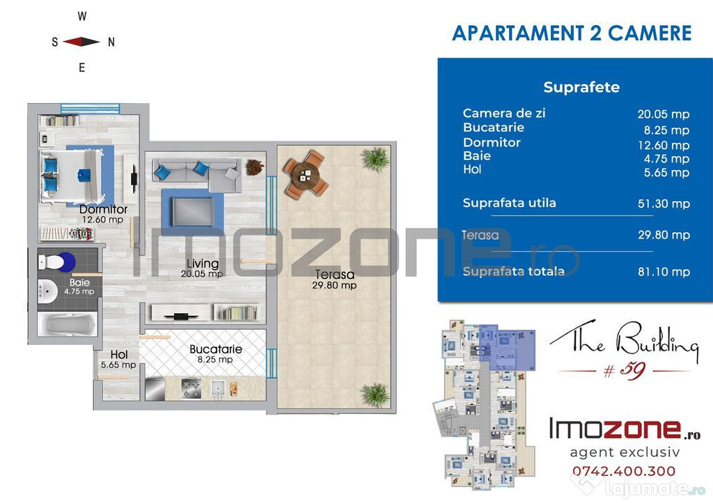 MILITARI-IULIU MANIU,APARTAMENT CU 2 CAMERE+TERASA 29MP, ...