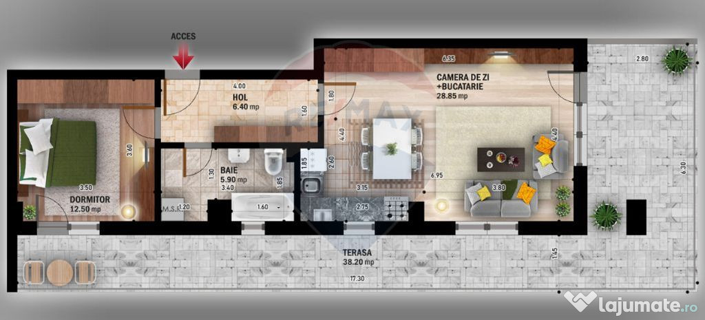 Vanzare apartament 2 camere Titan