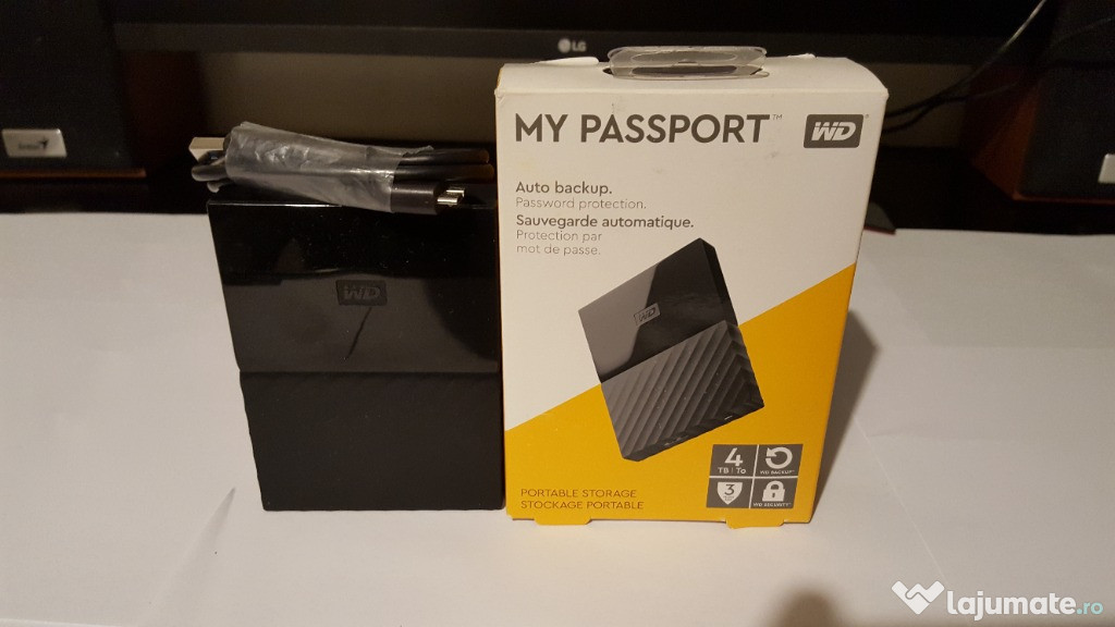 Hard Disk Western Digital 4TB Extern WD HDD 2.5 Inch USB 3.0 Passport