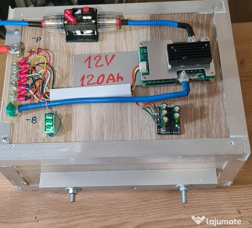 Acumulator pentru rulota, DIY 12V Li-Ion 3S 120Ah, celule 18650.