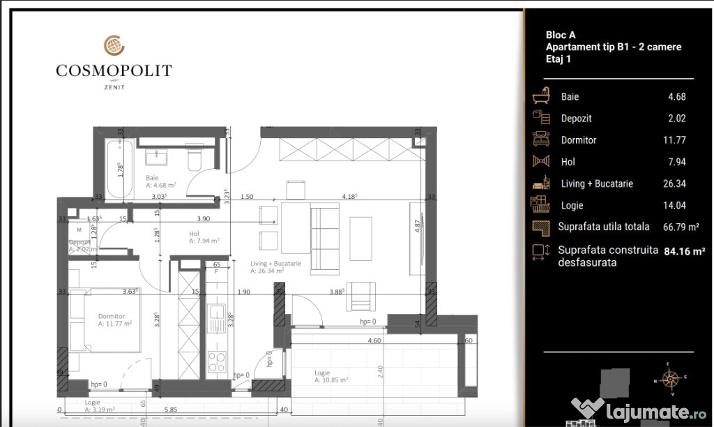 Cesionez promisiune vanzare cumparare apartament 2 camere Brasov