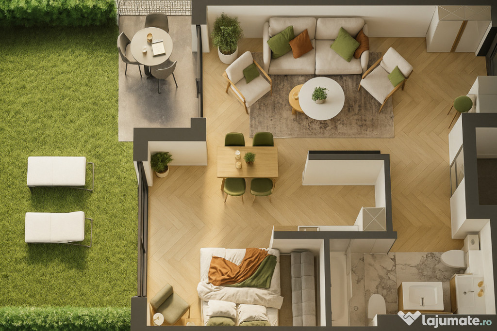 Direct Dezvoltator Apartament 2 Camere 75 mp Curte 31 mp My