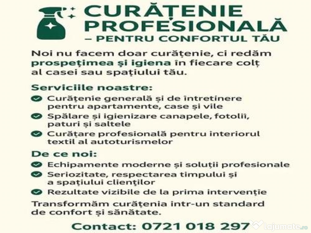 Prestam servicii curatenie