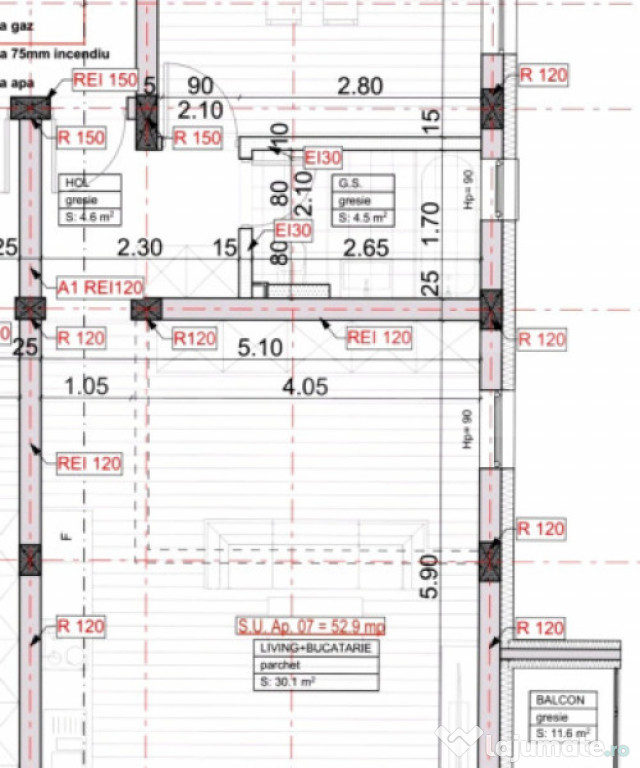 Apartament 2 camere,53 mp utili, balcon 11,60 mp, zona Esso